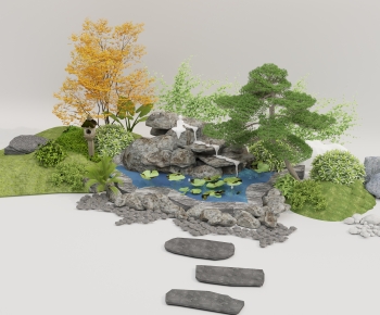 Japanese Style Rockery Waterscape-ID:453217035