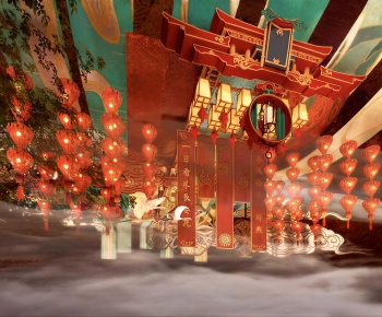 New Chinese Style Banquet Hall-ID:829772953