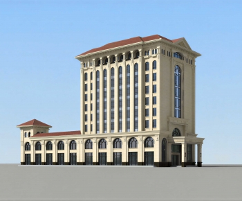 Simple European Style Appearance Of Commercial Building-ID:974844931