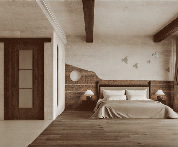 Wabi-sabi Style Bedroom-ID:577789075