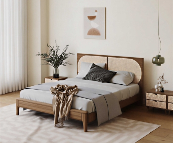 Nordic Style Double Bed-ID:103002075