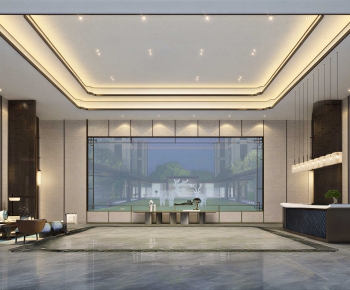 New Chinese Style Office Reception Desk-ID:936650045