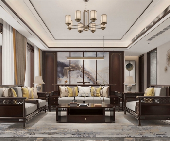 New Chinese Style A Living Room-ID:118598921