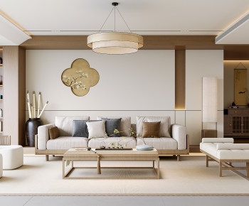 New Chinese Style A Living Room-ID:822179336