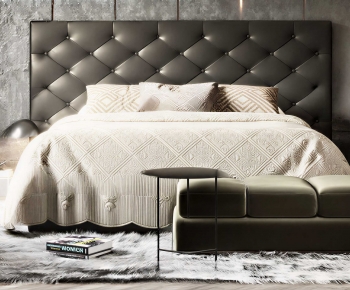 Modern Double Bed-ID:985233077