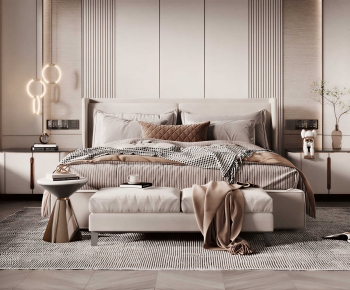 Modern Double Bed-ID:653887991