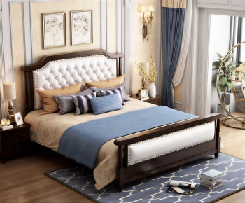 American Style Double Bed-ID:863308917