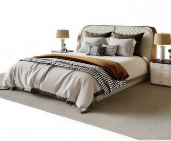 Modern Double Bed-ID:837690116