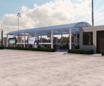 Modern Outdoor Parking Lot-ID:196028951
