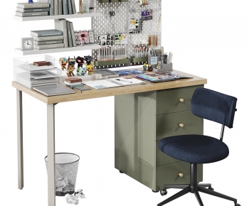 Modern Office Desk And Chair-ID:851804979