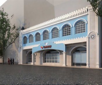 European Style Appearance Of Commercial Building-ID:595717915