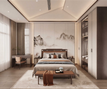 New Chinese Style Bedroom-ID:524935961