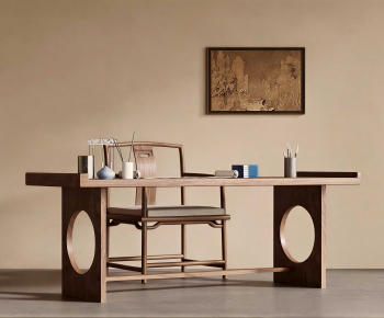 New Chinese Style Computer Desk And Chair-ID:154490583
