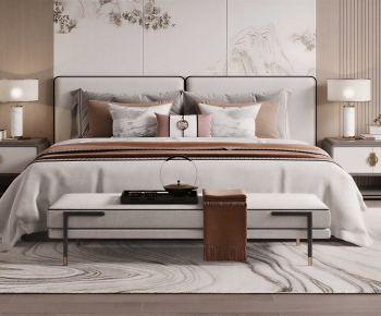 New Chinese Style Double Bed-ID:522147893