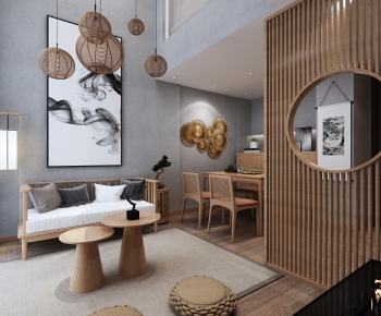 New Chinese Style A Living Room-ID:972840075