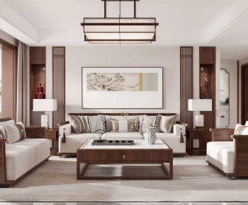 New Chinese Style A Living Room-ID:189326056