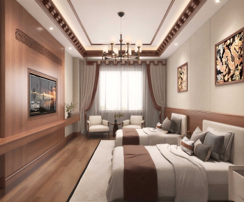 New Chinese Style Bedroom-ID:733634004