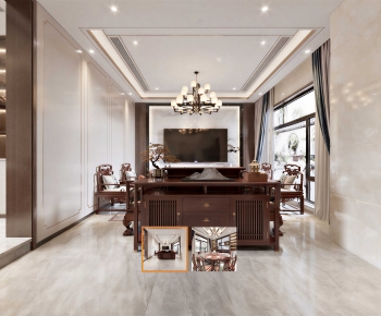 New Chinese Style A Living Room-ID:763756049