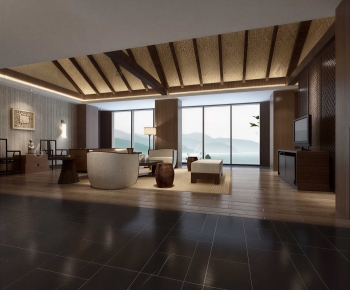 New Chinese Style A Living Room-ID:955562118