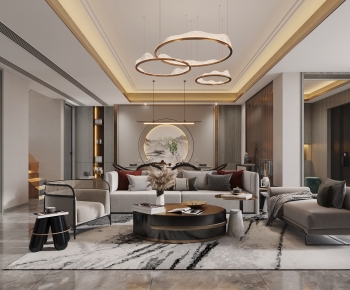 New Chinese Style A Living Room-ID:565509088