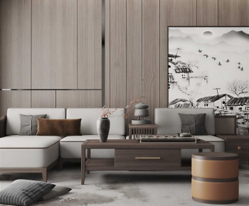 New Chinese Style A Living Room-ID:303353071