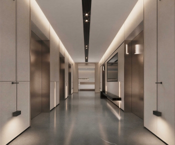 Modern Office Elevator Hall-ID:664319045