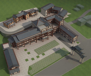 Chinese Style Architectural Bird's-eye View Planning-ID:256056071