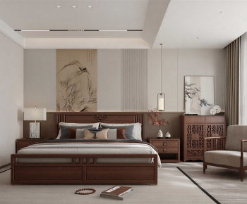 New Chinese Style Bedroom-ID:550379999