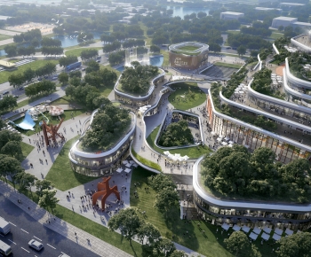 Modern Architectural Bird's-eye View Planning-ID:908010964