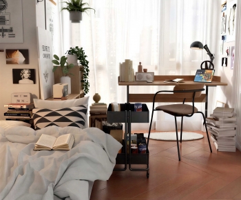 Modern Computer Desk And Chair-ID:148547894