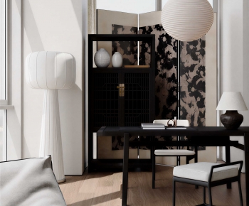 Modern Computer Desk And Chair-ID:195913083