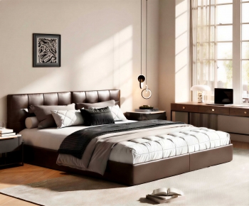 Modern Double Bed-ID:768477925