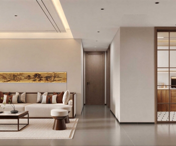 New Chinese Style A Living Room-ID:511529922