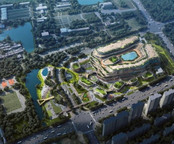 Modern Architectural Bird's-eye View Planning-ID:595933916