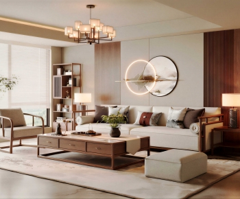 New Chinese Style A Living Room-ID:848654038
