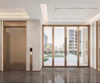 Modern Office Elevator Hall-ID:448688033