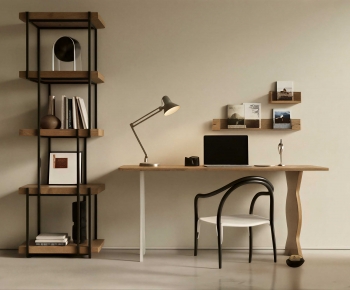 Modern Computer Desk And Chair-ID:370886098