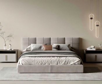 Modern Double Bed-ID:923361067