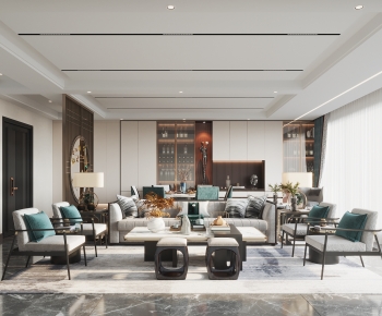 New Chinese Style A Living Room-ID:767680889