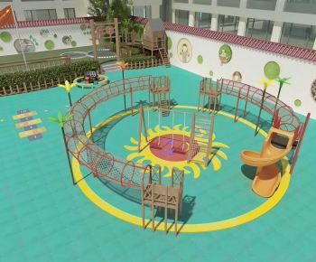 Modern Outdoor Space In Kindergarten-ID:622508052