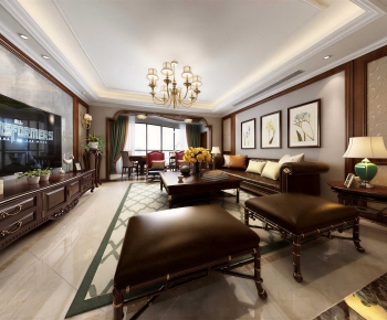 New Chinese Style A Living Room-ID:772593029