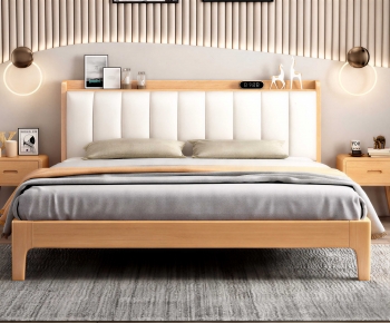 Modern Double Bed-ID:685904988