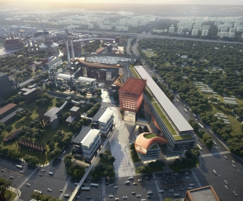 Modern Architectural Bird's-eye View Planning-ID:898649786