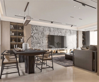 New Chinese Style A Living Room-ID:552694083