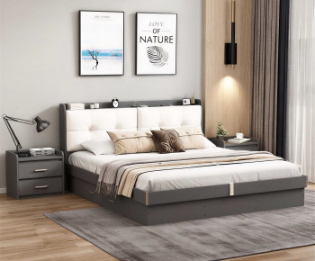 Modern Double Bed-ID:884439952
