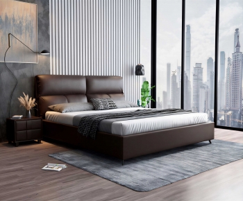 Modern Double Bed-ID:166843896