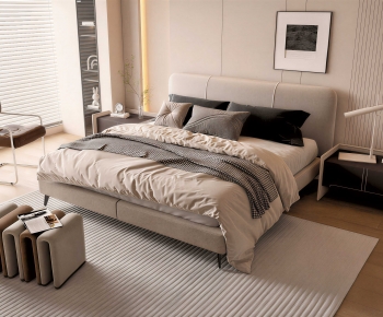 Modern Double Bed-ID:885859017