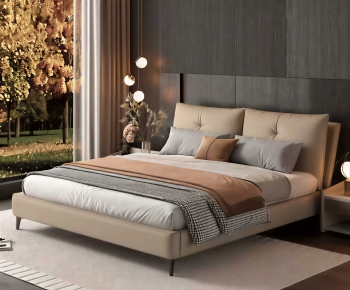 Modern Double Bed-ID:605016954