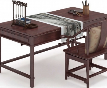 New Chinese Style Computer Desk And Chair-ID:514256007