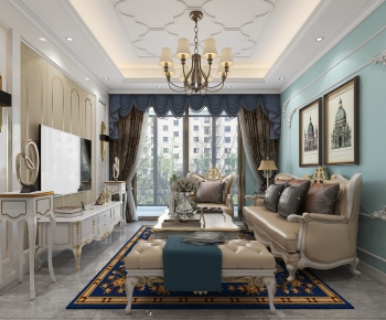 Simple European Style A Living Room-ID:766181956